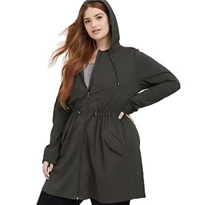 TORRID Active Olive Green Ponte Anorak Hooded Jacket Plus Size 4X NWT